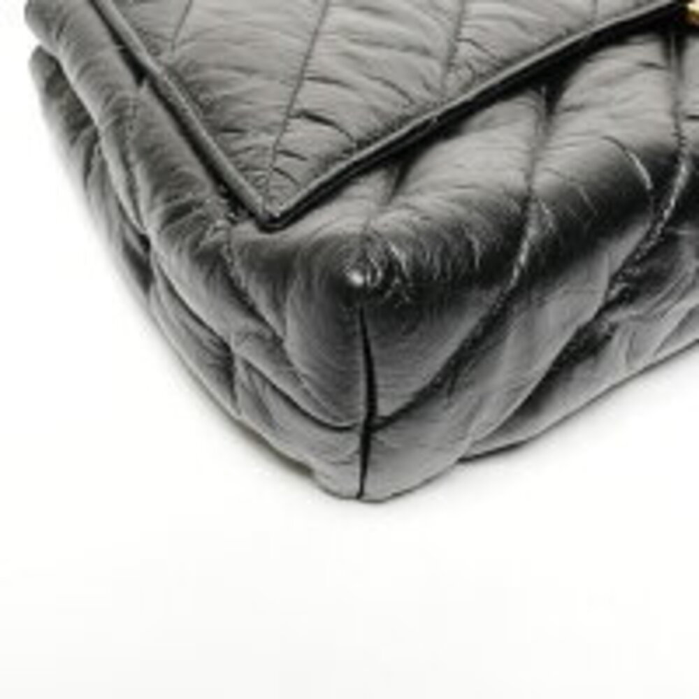 Balenciaga Leather Crushed Clutch Bag Black - Picture 5 of 11